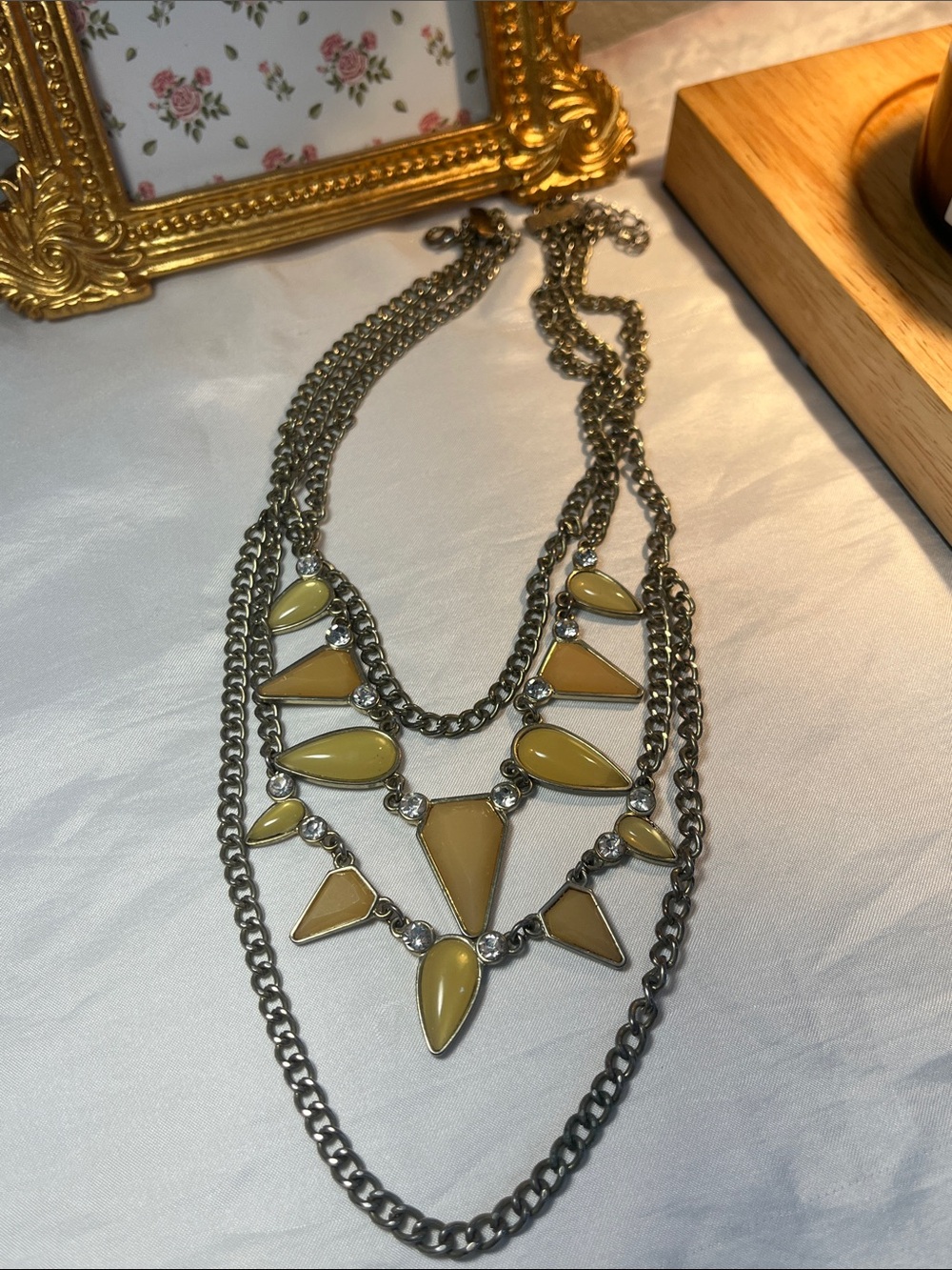 Yellow Multi-Tier Statement Necklace - Women Jewelry